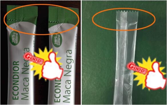 Examples of sealed and cut stick packs