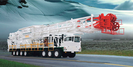 Mobile workover rig for well servicing